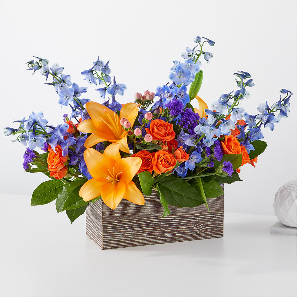 Radiant Citrus Box Bouquet – Acme Floral #0014, Akron OH