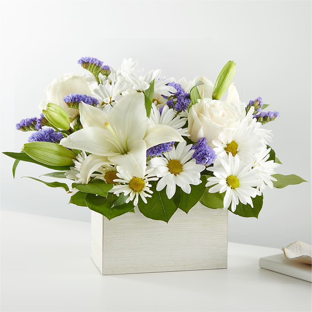 Beyond Blue Box Bouquet – Acme Floral #0014, Akron OH