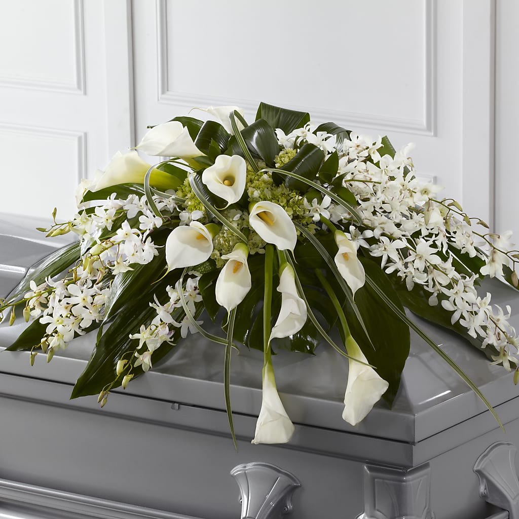 Angel Wings Casket Spray – Acme Floral #0014, Akron OH
