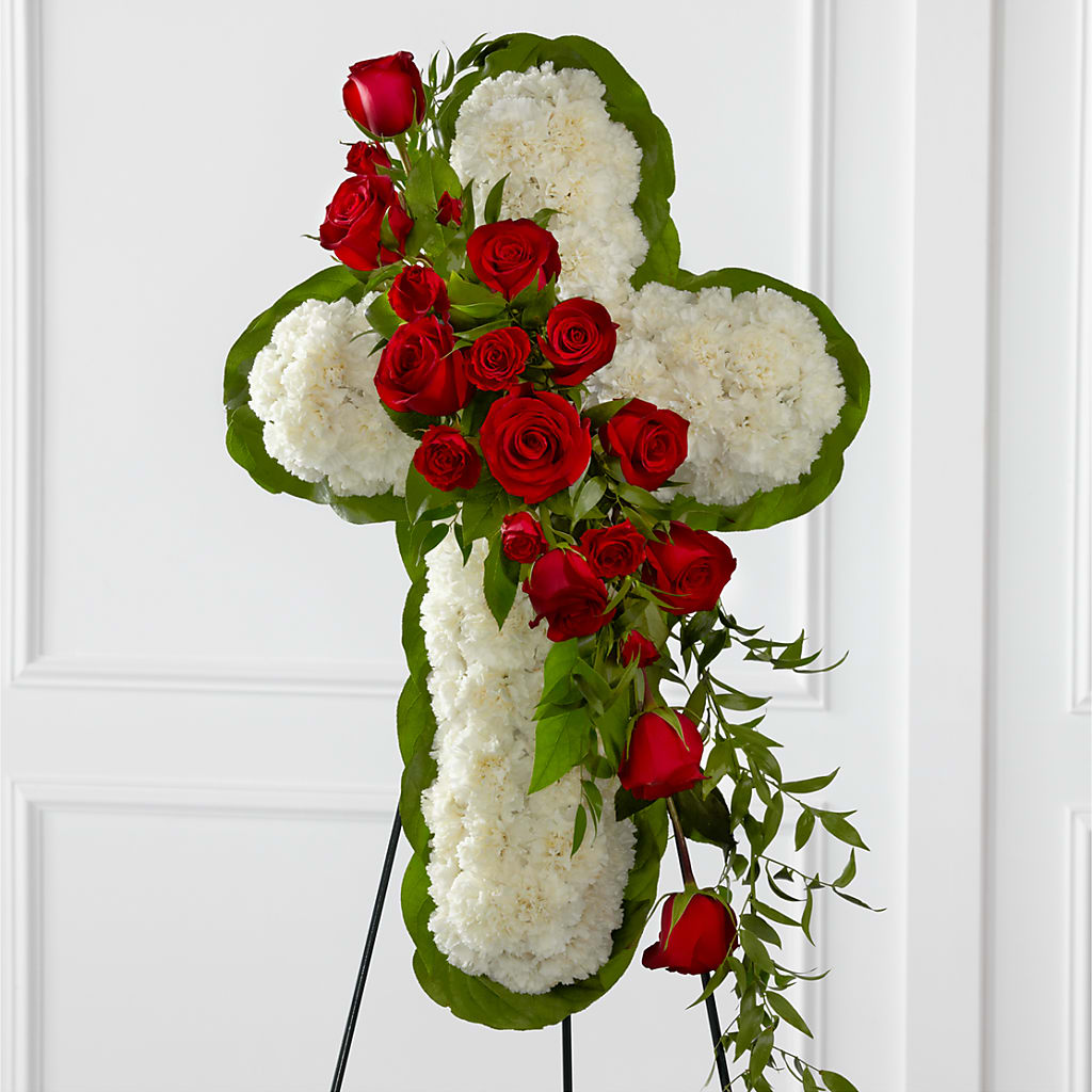 Floral Cross Easel – Acme Floral #0014, Akron OH