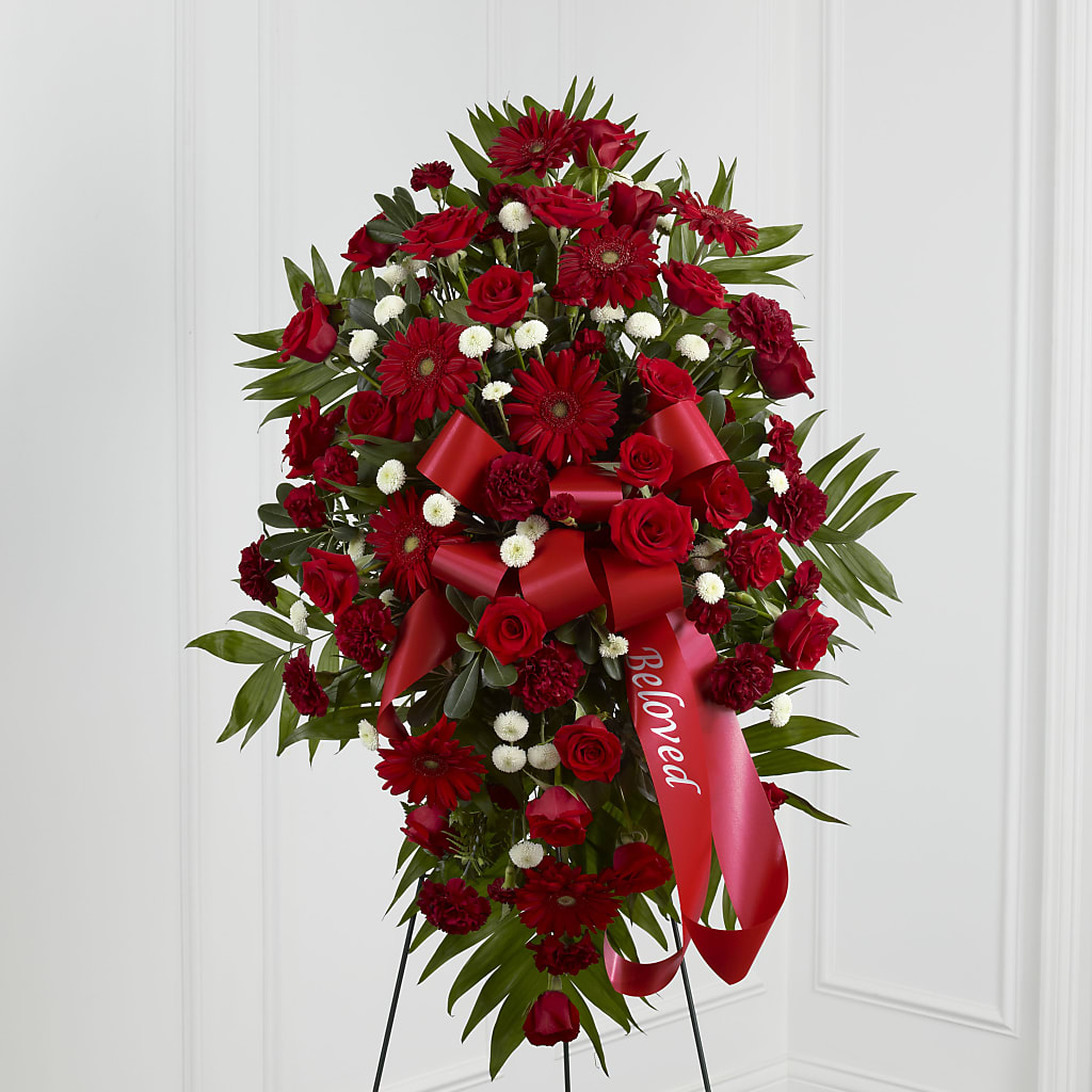 Treasured Memories Standing Spray – Acme Floral #0014, Akron OH