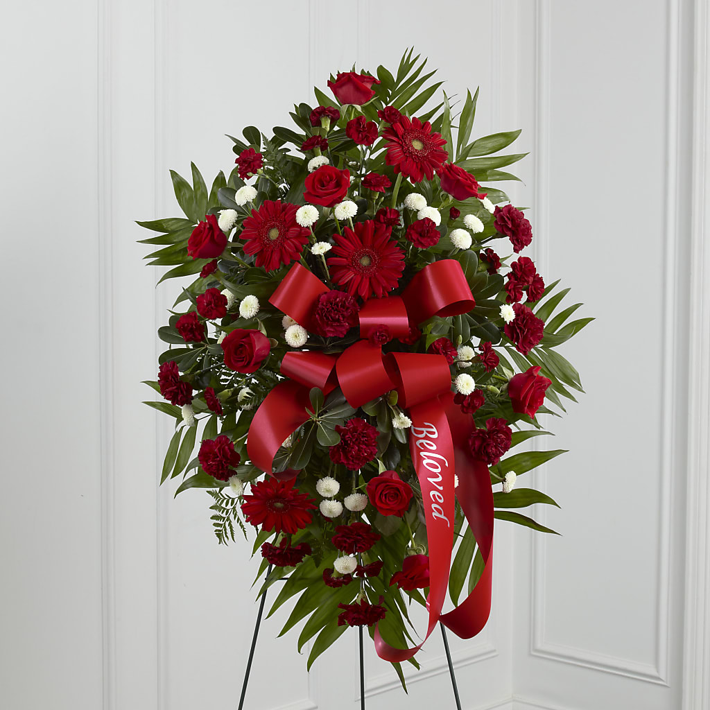 Treasured Memories Standing Spray – Acme Floral #0014, Akron OH