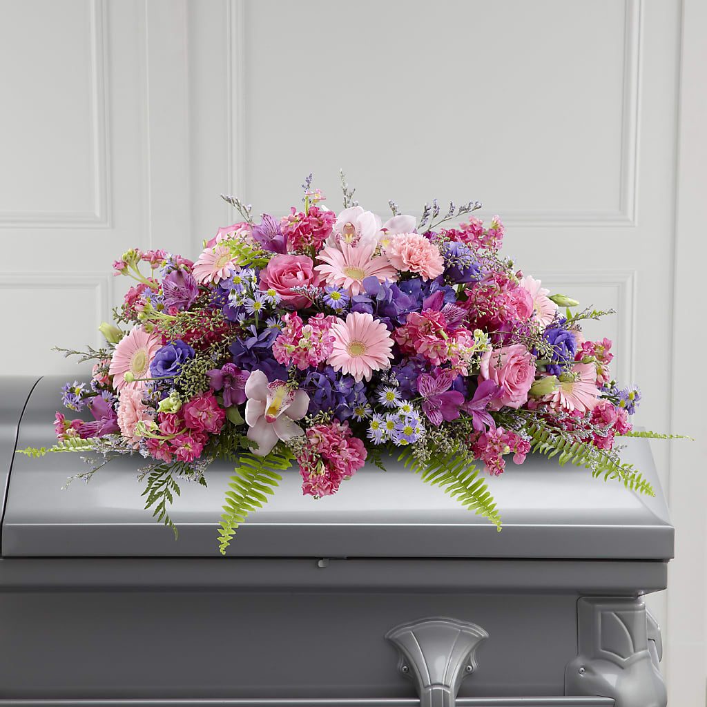 Glorious Garden Casket Spray – Acme Floral #0014, Akron OH