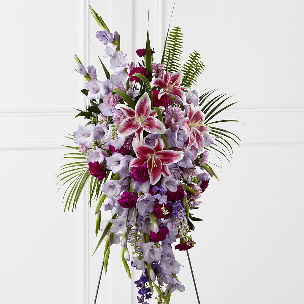 Tender Touch Standing Spray – Acme Floral #0014, Akron OH