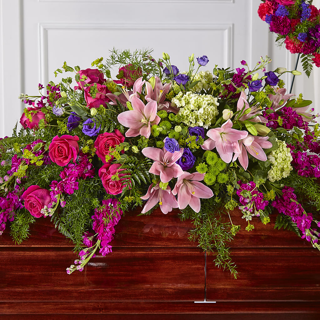 Radiant Tribute Casket Spray – Acme Floral #0014, Akron OH