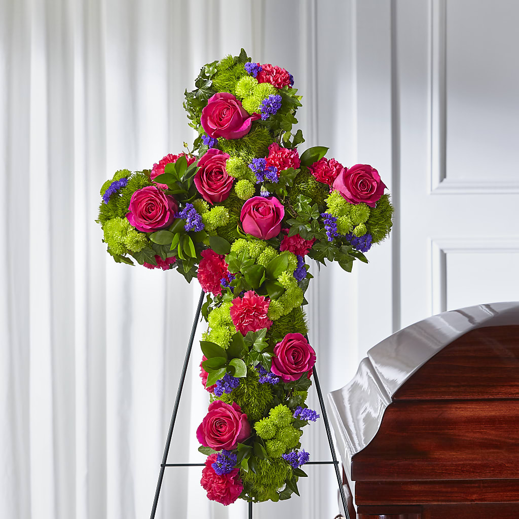 Tribute Rose Floral Cross – Acme Floral #0014, Akron OH