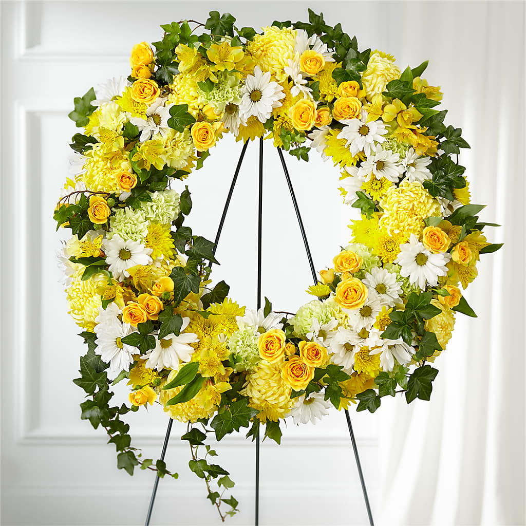 Golden Remembrance Wreath – Acme Floral #0014, Akron OH