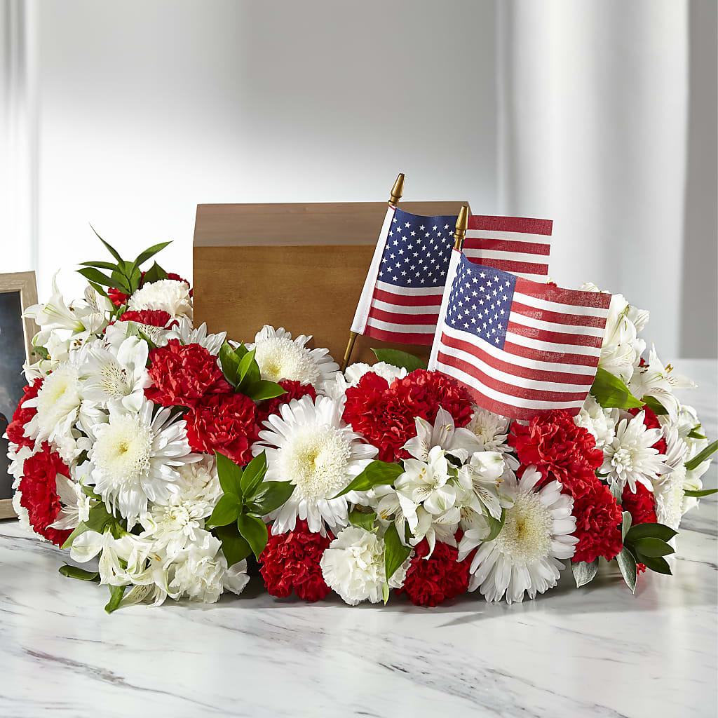Spirit of Patriotism Cremation Adornment – Acme Floral #0014, Akron OH