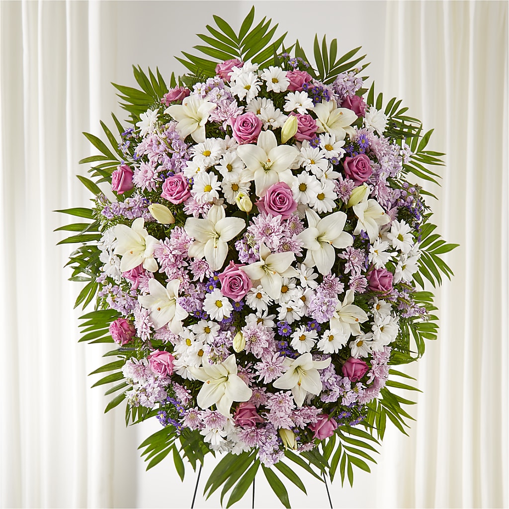 Surrounded by Love Standing Spray – Acme Floral #0014, Akron OH
