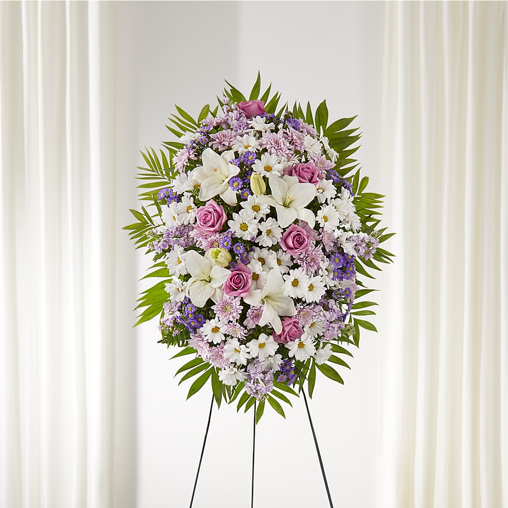Surrounded by Love Standing Spray – Acme Floral #0014, Akron OH
