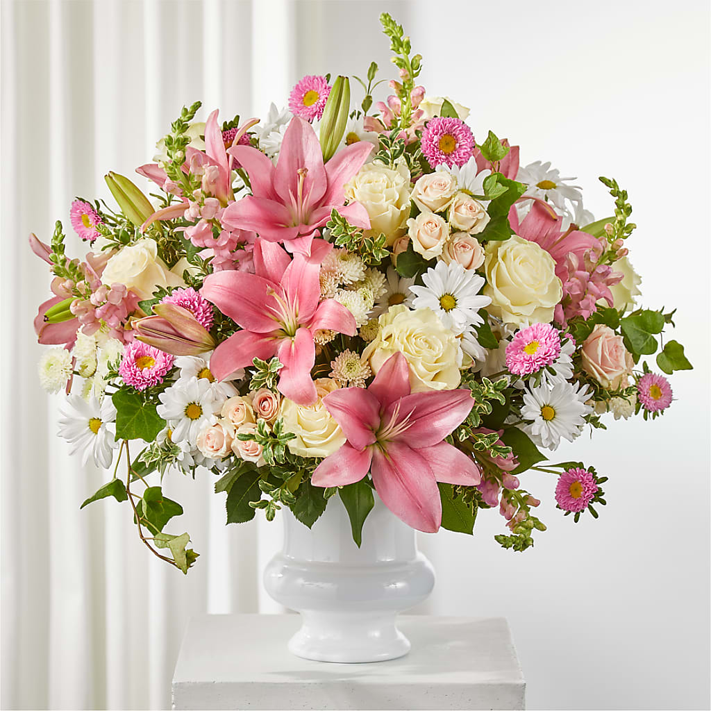 Empathetic Blooms Urn Arrangement – Acme Floral #0014, Akron OH
