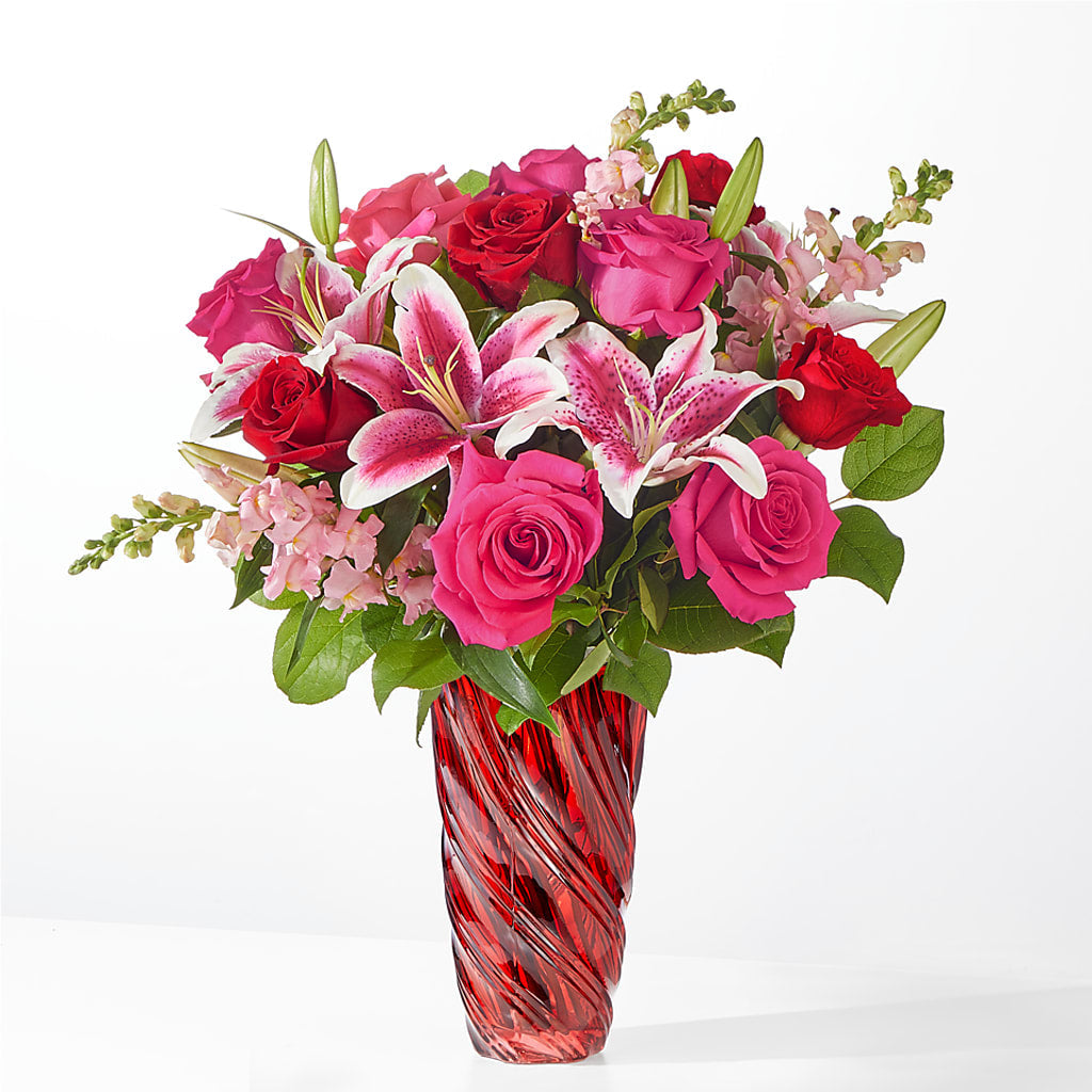 Always You Bouquet with Luxe Swirl Vase – Acme Floral #0014, Akron OH