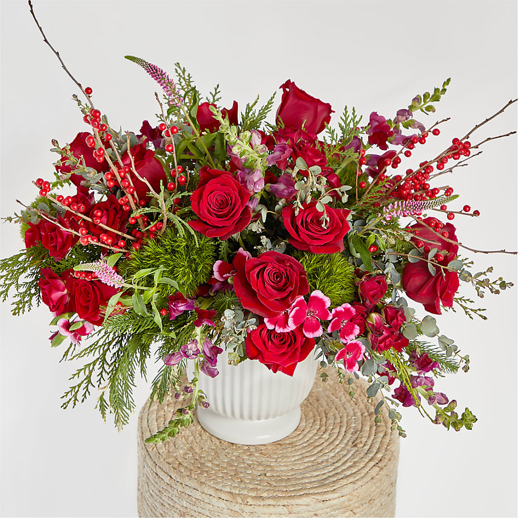 Big Red Bow Bouquet –  Acme Floral #0014, Akron OH