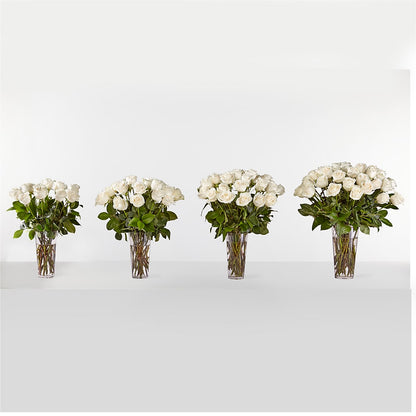 Long Stem White Rose Bouquet –  Acme Floral #0014, Akron OH