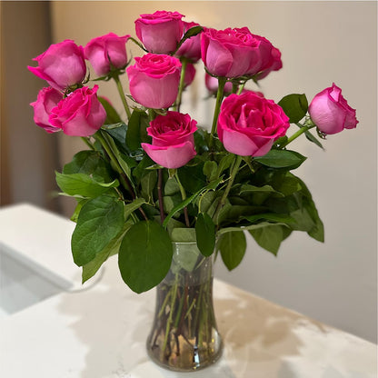 Long Stem Pink Rose Bouquet –  Acme Floral #0014, Akron OH