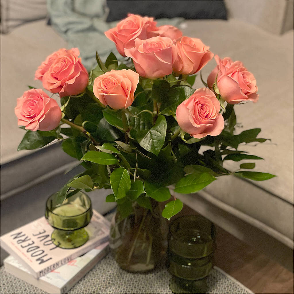 Long Stem Pink Rose Bouquet –  Acme Floral #0014, Akron OH