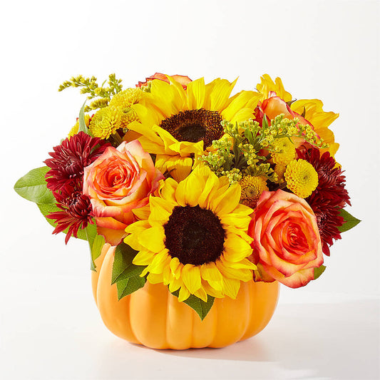 Golden Gourd Pumpkin Bouquet –  Acme Floral #0014, Akron OH