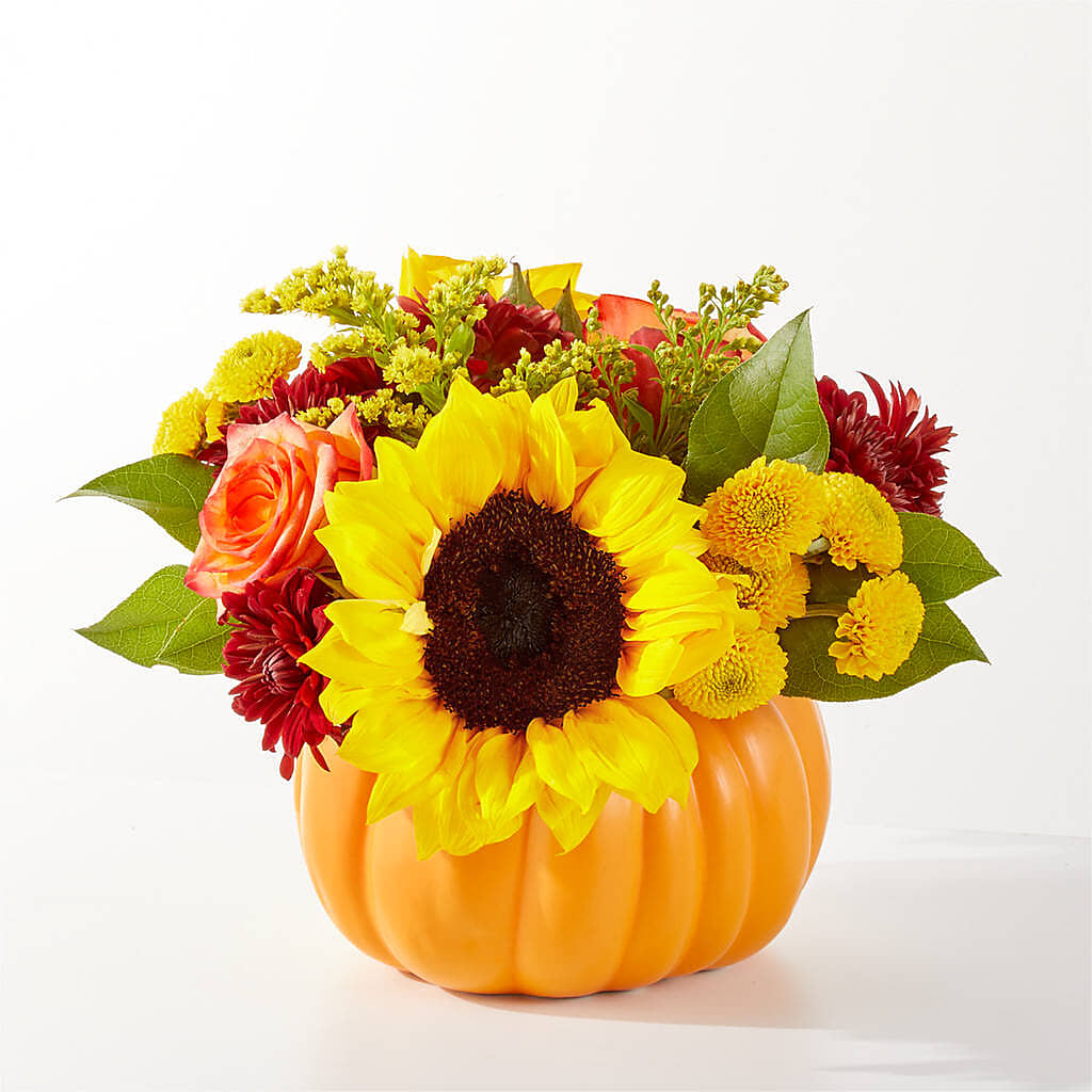 Golden Gourd Pumpkin Bouquet –  Acme Floral #0014, Akron OH