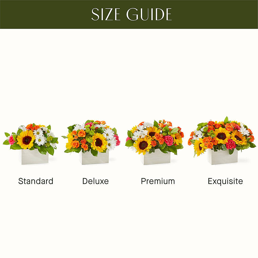 Sun-drenched Blooms Box Bouquet –  Acme Floral #0014, Akron OH