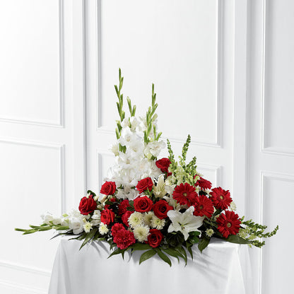 Crimson & White Arrangement –  Acme Floral #0014, Akron OH