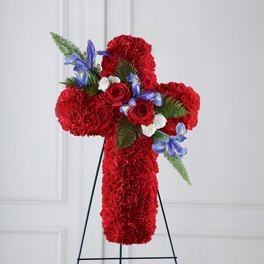 Faithful Hero Floral Cross –  Acme Floral #0014, Akron OH