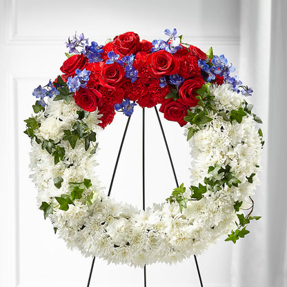 Patriotic Passion Wreath –  Acme Floral #0014, Akron OH