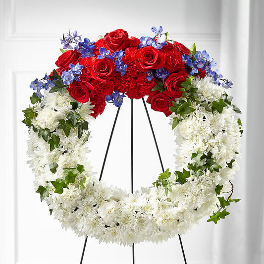 Patriotic Passion Wreath –  Acme Floral #0014, Akron OH