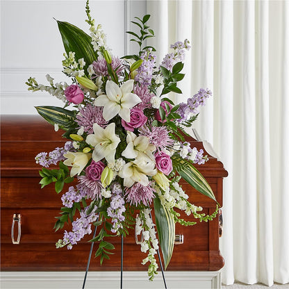 Grateful Hearts Standing Spray –  Acme Floral #0014, Akron OH
