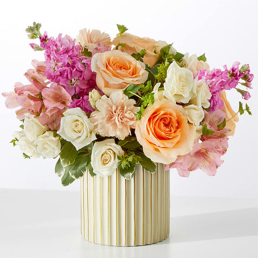 Paradise Bouquet with Ivory Vase –  Acme Floral #0014, Akron OH