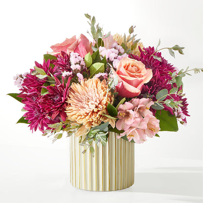 Berry Cobbler Bouquet with Ivory Vase –  Acme Floral #0014, Akron OH