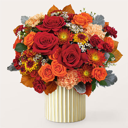 Merlot Bouquet with Ivory Vase –  Acme Floral #0014, Akron OH